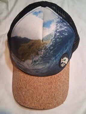 Blue Planet Eyewear Maliko Wave Cork Brim Mesh Trucker Hat OSFM NWT